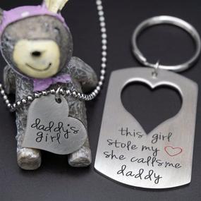 img 1 attached to O.RIYA Father Daughter Keychain Necklace Set: Perfect Birthday and Valentine's Day Gifts for Dad