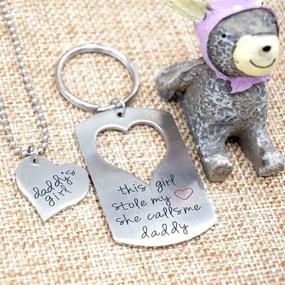 img 2 attached to O.RIYA Father Daughter Keychain Necklace Set: Perfect Birthday and Valentine's Day Gifts for Dad