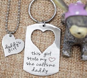 img 3 attached to O.RIYA Father Daughter Keychain Necklace Set: Perfect Birthday and Valentine's Day Gifts for Dad