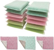 🧽 12-pack kitchen sponge set with 3-pack double-sided dish drying towels and nylon cleaning scrub pads – reusable dish sponges and cleaning cloths for kitchen, tableware, and bathroom logo