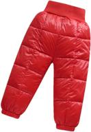 ❄️ windproof lightweight toddler winter snow pants: elastic trousers with puffer padding logo