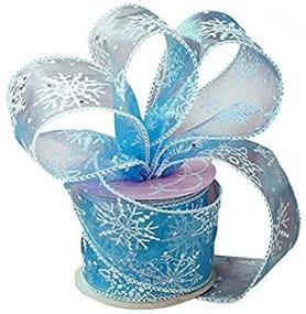 img 3 attached to Blue Frozen Snowflake Christmas Ribbon