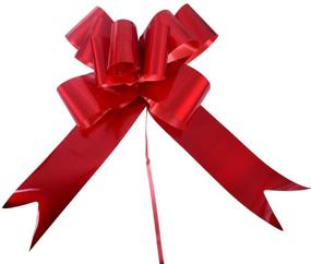 img 3 attached to Eye-Catching Large Red Car Bow Ribbon: Perfect Decoration Wrap for Birthdays, Weddings, and Giant Presents! Includes Two Suction Cups (Red)