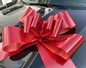 img 2 attached to Eye-Catching Large Red Car Bow Ribbon: Perfect Decoration Wrap for Birthdays, Weddings, and Giant Presents! Includes Two Suction Cups (Red)