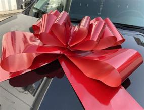img 1 attached to Eye-Catching Large Red Car Bow Ribbon: Perfect Decoration Wrap for Birthdays, Weddings, and Giant Presents! Includes Two Suction Cups (Red)