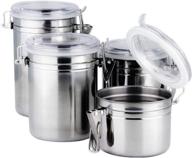 🔒 foraineam 4-piece stainless steel airtight canister set with clear acrylic lid and locking clamp - food storage containers for coffee, tea, snacks, flour логотип