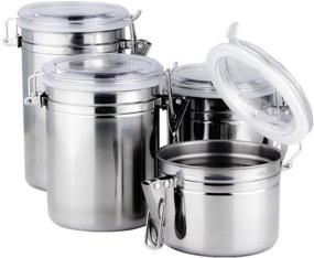 img 4 attached to 🔒 Foraineam 4-Piece Stainless Steel Airtight Canister Set with Clear Acrylic Lid and Locking Clamp - Food Storage Containers for Coffee, Tea, Snacks, Flour