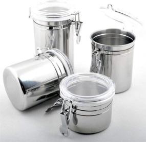 img 2 attached to 🔒 Foraineam 4-Piece Stainless Steel Airtight Canister Set with Clear Acrylic Lid and Locking Clamp - Food Storage Containers for Coffee, Tea, Snacks, Flour