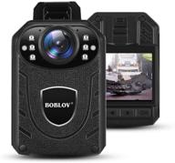 enhanced seo: boblov kj21 body camera, high-resolution 1296p body wearable camera with expandable memory up to 128g, extended 8-10 hours recording, lightweight and portable for police, easy operation, crystal-clear nightvision (card not included) logo