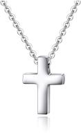 xianli wang small stainless steel cross pendant necklace - elegant and minimalist jewelry for women logo