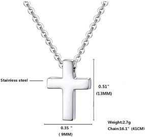img 1 attached to Xianli Wang Small Stainless Steel Cross Pendant Necklace - Elegant and Minimalist Jewelry for Women