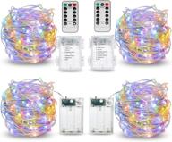 dienalls led fairy lights battery operated with remote control, perfect for bedroom aesthetic, tapestry, crafts, christmas decor - twinkling colored string lights with timer, 16.4ft copper wire, 8 modes, 50 leds, pack of 4 logo