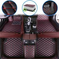 ruberpig car custom floor mats for dodge challenger 2door 2015-2019 luxury leather full coverage floor liner full set (black red) logo