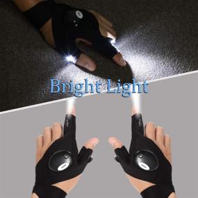 img 1 attached to 🧤 LED Flashlight Gloves: Light Fingerless Outdoor Fishing Gloves for Repairing, Working, Camping, Hiking & More - Ideal Gadgets & Gifts for Men, Women - Pack of 2