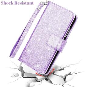 img 2 attached to Fingic iPhone 11 Case with 9 Card Holder & Kickstand: Glitter Sparkle Wallet Cover for Women, Purple