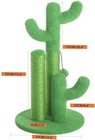 img 3 attached to 🌵 Kilodor Cactus Cat Scratching Post: Medium Sisal Scratcher Tree with Ball - Premium Quality for Kittens