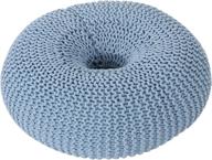 truda light blue knitted cotton donut pouf by christopher knight home logo