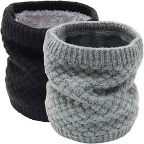 img 4 attached to 🧣 Stay Warm and Cozy with Aiphamy Winter Fleece Knitted Men's Accessories