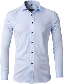 img 2 attached to 👔 Stylish Button Collared Formal White Men's Shirts for Casual and Formal Wear