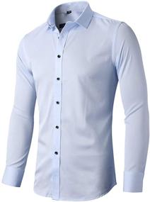 img 4 attached to 👔 Stylish Button Collared Formal White Men's Shirts for Casual and Formal Wear