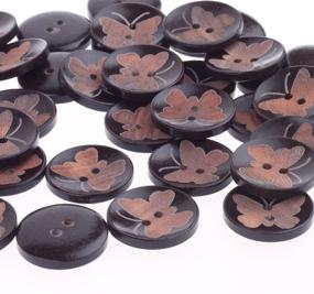 img 3 attached to 🦋 High-Quality COTOWIN Pack of 20 Butterfly Wood Buttons- Perfect for Sewing, Crafts, and DIY Projects