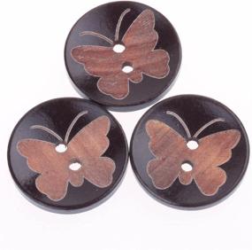 img 2 attached to 🦋 High-Quality COTOWIN Pack of 20 Butterfly Wood Buttons- Perfect for Sewing, Crafts, and DIY Projects