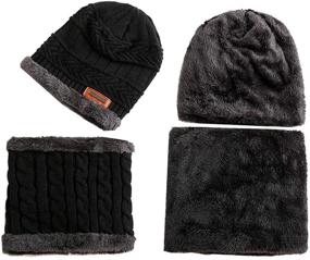 img 2 attached to Warm Winter Knitted Beanies for Girls: Essential Cold Weather Accessories for Boys