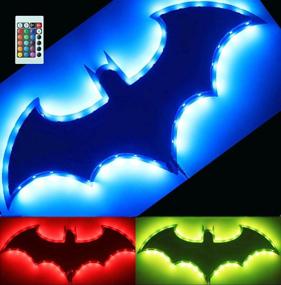 img 4 attached to Colorful LED Batman Light: Ideal Men's Gift | Bedroom, KTV, Corridor Decor | Remote Control Projection Night Light in Black