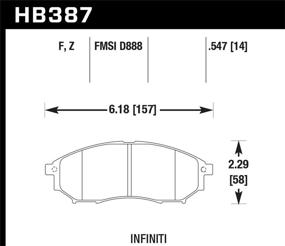 img 1 attached to Hawk Performance HB387F.547 HPS Performance Ceramic Brake Pad: Ultimate Stopping Power and Precision