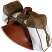 trailmax canvas leather pommel saddle logo