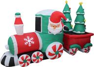 🎅 inflatable santa claus driving train: 8-foot long, candy wheels, christmas trees decoration logo