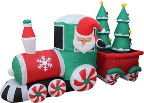 img 3 attached to 🎅 Inflatable Santa Claus Driving Train: 8-Foot Long, Candy Wheels, Christmas Trees Decoration