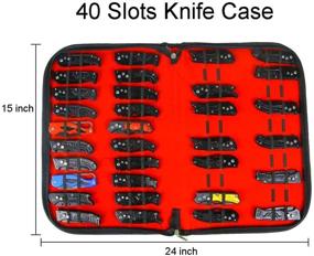 img 2 attached to Чехол для ножей: карманный дисплей для ножей, сумка для шеф-поварских ножей, чехол для складных ножей на 40 слотов, ножны для выживания, бабочек, для открытого воздуха, кухни, мини ножа EDC.