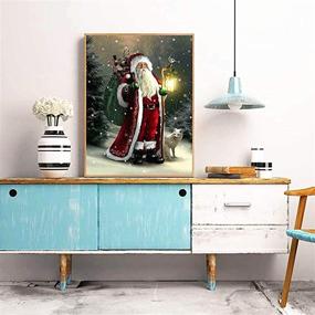 img 1 attached to 🎅 Huacan DIY 5D Diamond Painting by Number Kits - Full Square Drill Rhinestone Santa Claus Picture Art Craft for Home Wall Decor - 12x16in