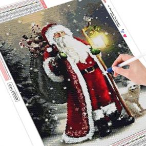 img 3 attached to 🎅 Huacan DIY 5D Diamond Painting by Number Kits - Full Square Drill Rhinestone Santa Claus Picture Art Craft for Home Wall Decor - 12x16in