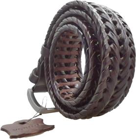 img 1 attached to 👔 Stylish and Comfy Leather Braided Cowhide Belts – A Must-Have Men's Fashion Accessory