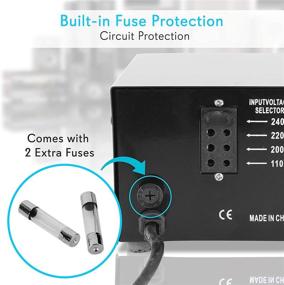 img 2 attached to Преобразователь напряжения на 500 Вт с USB-портом зарядки, адаптером для Великобритании, переменным током 110/120 на 220/240 вольт и наоборот, входным напряжением 110/120/220/240 вольт - Pyle PVTC320U.