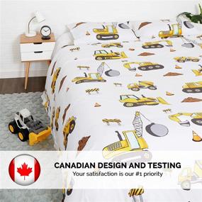img 1 attached to 🚧 SAVOIZ Construction Trucks Kids Bedding Duvet Cover Set - Twin Size 2pc Duvet Set with Zipper & Corner Ties - Made of Soft Cotton Material - Includes 1 Duvet Cover and 1 Pillow Sham