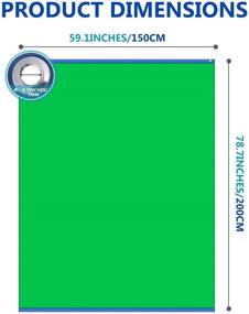 img 2 attached to 🟩 Neewer 2-in-1 Green/Blue Chromakey Screen Curtain Backdrop with Hooks & Clips, 59.1x78.7 inches/1.5x2 Meters Double-Sided Polyester Fiber Background for Video, Photography, Gaming, Streaming