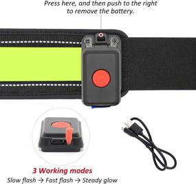 img 2 attached to Illumifun Elastic LED Running Belt - USB Rechargeable Glowing LED Waistband, Enhanced Visibility Waist Light, Reflective Safety Belt for Running, Cycling, Camping, Walking, and More