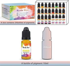 img 1 attached to 🎨 Premium Alcohol Ink Set - 24 Bottles Epoxy Resin Dye, UV Resin Pigment, for Stunning Resin Jewelry and DIY Crafts - 20 Color + 4 Bottles White - 0.35 oz/10ml Each