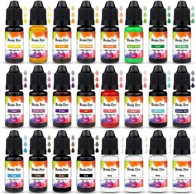 img 3 attached to 🎨 Premium Alcohol Ink Set - 24 Bottles Epoxy Resin Dye, UV Resin Pigment, for Stunning Resin Jewelry and DIY Crafts - 20 Color + 4 Bottles White - 0.35 oz/10ml Each