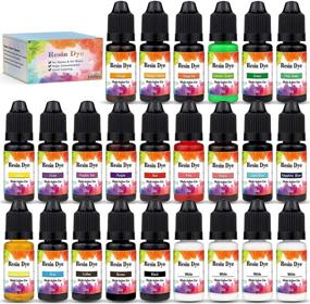 img 4 attached to 🎨 Premium Alcohol Ink Set - 24 Bottles Epoxy Resin Dye, UV Resin Pigment, for Stunning Resin Jewelry and DIY Crafts - 20 Color + 4 Bottles White - 0.35 oz/10ml Each