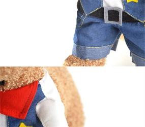 img 1 attached to 🤠 Cowboy Pet Costume with Hat | Funny Dog Carrying Costume by DELIFUR - Ideal for Halloween, Special Events & Spooky Nights | Pet Clothing for Dogs & Cats