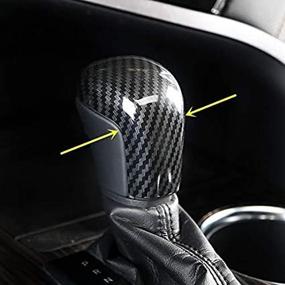 img 2 attached to 🚘 Enhance Your Toyota Camry & Avalon: ZiWwen Carbon Fiber Gear Shift Knob Cover Trim for 2018-2020 Models