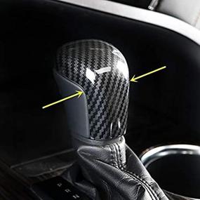 img 1 attached to 🚘 Enhance Your Toyota Camry & Avalon: ZiWwen Carbon Fiber Gear Shift Knob Cover Trim for 2018-2020 Models