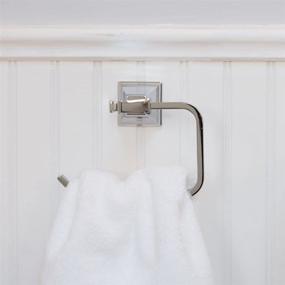 img 1 attached to 🔵 SA-1304 Rainier Square Towel Ring for Bathroom, Polished Chrome Finish