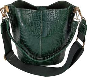 img 4 attached to Hirooms Shoulder Crocodile Leather Capacity Women's Handbags & Wallets