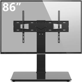 img 4 attached to 📺 RFIVER Universal Swivel TV Stand Table Top Base for 40-86 Inch Flat Screen TVs, Height Adjustable Mount, Center TV Stand Replacement with Tempered Glass Base