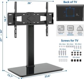 img 1 attached to 📺 RFIVER Universal Swivel TV Stand Table Top Base for 40-86 Inch Flat Screen TVs, Height Adjustable Mount, Center TV Stand Replacement with Tempered Glass Base